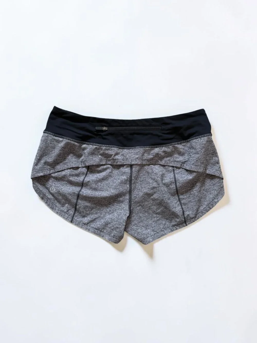 Lululemon Speed Short Size 4 Gray Black Running Athletic Workout Shorts